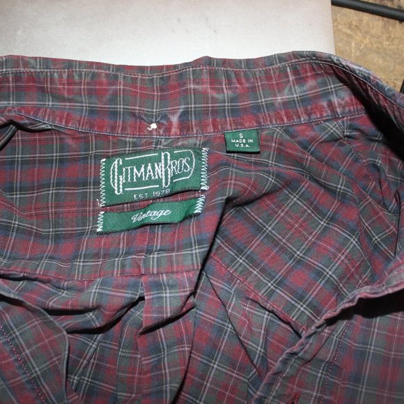 Gitman Vintage twill oxford shirt size small red/green - Picture 5 of 5